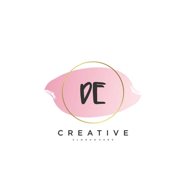 Beleza Vetor Logotipo Inicial Caligrafia Logotipo Arte Design Assinatura Inicial — Vetor de Stock