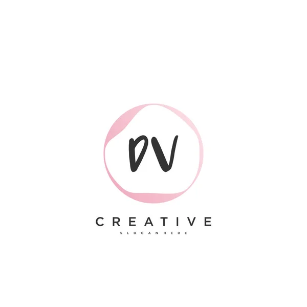 Beauty Vector Initial Logo Handschrift Logo Art Design Der Initialen — Stockvektor