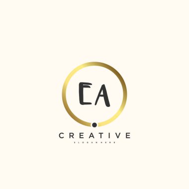 EA Güzellik vektörü ilk logosu, ilk imzanın el yazısı sanat tasarımı, düğün, moda, mücevher, butik, çiçek ve botanik herhangi bir şirket veya işletme için yaratıcı şablona sahip..