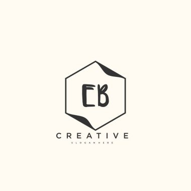 İlk imza, düğün, moda, mücevher, butik, çiçek ve botanik gibi yaratıcı şablona sahip EB Güzellik Vektörü ilk logosu, el yazısı sanat tasarımı herhangi bir şirket veya işletme için yaratıcı şablona sahip.