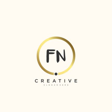 FN Güzellik Vektörü ilk logosu, ilk imzanın el yazısı sanat tasarımı, düğün, moda, mücevher, butik, çiçek ve botanik, herhangi bir şirket veya işletme için yaratıcı şablona sahip..