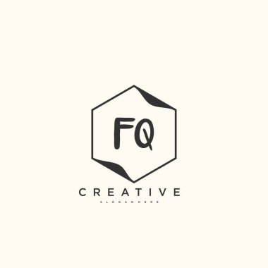 FQ Beauty vektör ilk logo, el yazısı sanat tasarımı imza, düğün, moda, mücevher, butik, çiçek ve botanik herhangi bir şirket veya iş için yaratıcı şablona sahip..