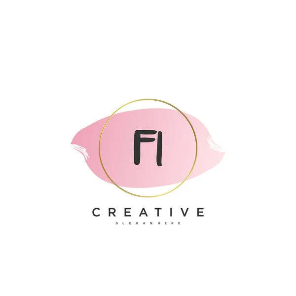 Beauty Vector Eerste Logo Handschrift Logo Art Design Van Eerste — Stockvector