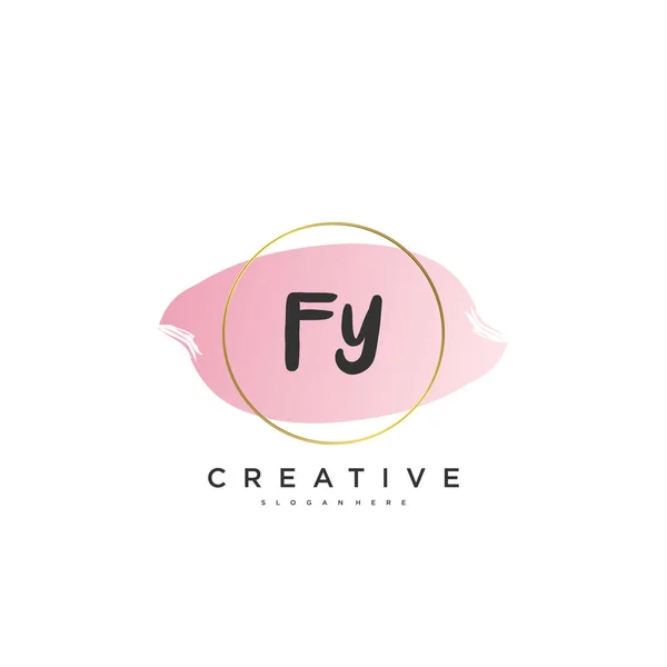 Beauty Vector Eerste Logo Handschrift Logo Art Design Van Eerste — Stockvector