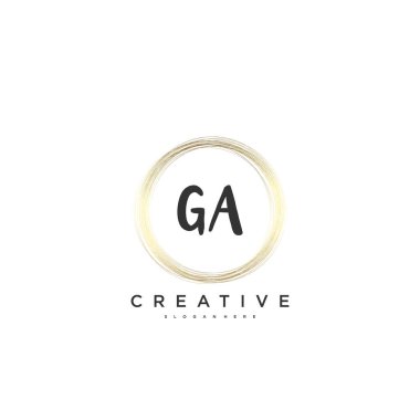 GA güzellik vektörü ilk logosu, ilk imzanın el yazısı sanat tasarımı, düğün, moda, mücevher, butik, çiçek ve botanik, herhangi bir şirket veya işletme için yaratıcı şablona sahip..