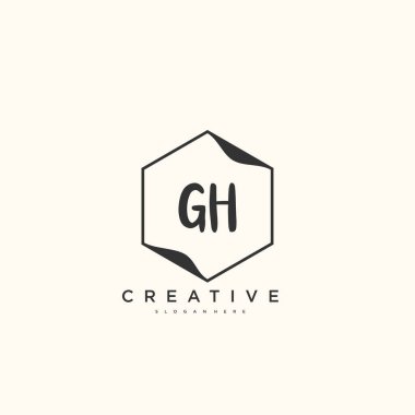 GH Beauty vektör ilk logo, el yazısı sanat tasarımı ilk imza, düğün, moda, mücevher, butik, çiçek ve botanik herhangi bir şirket veya iş için yaratıcı şablon ile.