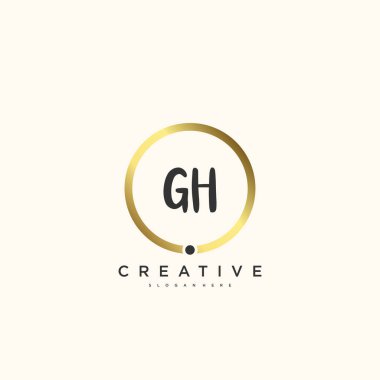 GH Beauty vektör ilk logo, el yazısı sanat tasarımı ilk imza, düğün, moda, mücevher, butik, çiçek ve botanik herhangi bir şirket veya iş için yaratıcı şablon ile.