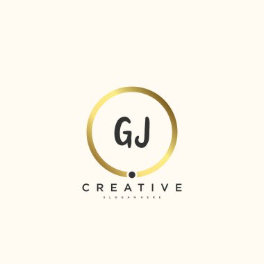 GJ güzellik vektörü ilk logosu, ilk imzanın el yazısı sanat tasarımı, düğün, moda, mücevher, butik, çiçek ve botanik, herhangi bir şirket veya işletme için yaratıcı şablona sahip..