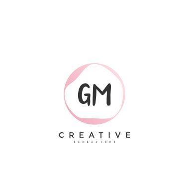GM güzellik vektörü ilk logosu, ilk imzanın el yazısı sanat tasarımı, düğün, moda, mücevher, butik, çiçek ve botanik, herhangi bir şirket veya işletme için yaratıcı şablona sahip..