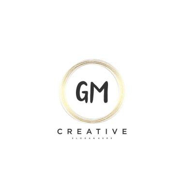 GM güzellik vektörü ilk logosu, ilk imzanın el yazısı sanat tasarımı, düğün, moda, mücevher, butik, çiçek ve botanik, herhangi bir şirket veya işletme için yaratıcı şablona sahip..