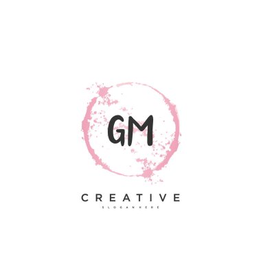 GM güzellik vektörü ilk logosu, ilk imzanın el yazısı sanat tasarımı, düğün, moda, mücevher, butik, çiçek ve botanik, herhangi bir şirket veya işletme için yaratıcı şablona sahip..