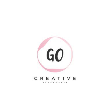 GO Beauty vektör başlangıç logosu, ilk imzanın el yazısı sanat tasarımı, düğün, moda, mücevher, butik, çiçek ve botanik herhangi bir şirket veya iş için yaratıcı şablona sahip..