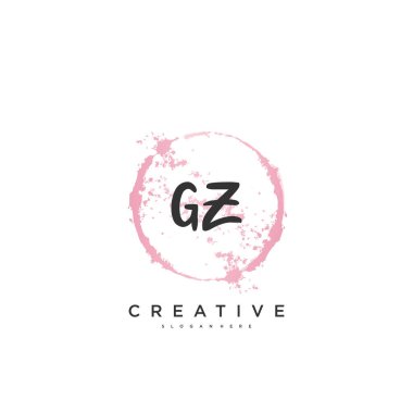 GZ güzellik vektörü ilk logosu, ilk imzanın el yazısı sanat tasarımı, düğün, moda, mücevher, butik, çiçek ve botanik, herhangi bir şirket veya işletme için yaratıcı şablona sahip..
