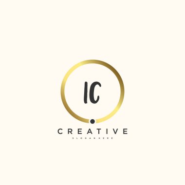 IC Güzellik Vektörü ilk logosu, ilk imzanın el yazısı sanat tasarımı, düğün, moda, mücevher, butik, çiçek ve botanik, herhangi bir şirket veya işletme için yaratıcı şablona sahip..
