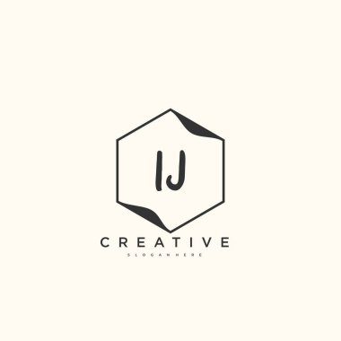 IJ Güzellik Vektörü ilk logosu, ilk imzanın el yazısı sanat tasarımı, düğün, moda, mücevher, butik, çiçek ve botanik, herhangi bir şirket veya işletme için yaratıcı şablona sahip..