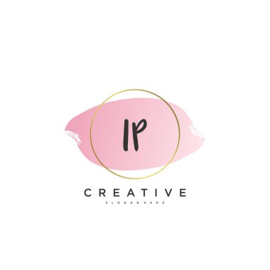 IP Beauty vektör başlangıç logosu, ilk imzanın el yazısı sanat tasarımı, düğün, moda, mücevher, butik, çiçek ve botanik, herhangi bir şirket veya işletme için yaratıcı şablona sahip..