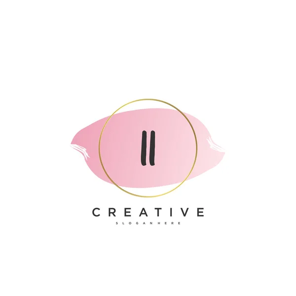 Beauty Vector Eerste Logo Handschrift Logo Art Design Van Eerste — Stockvector