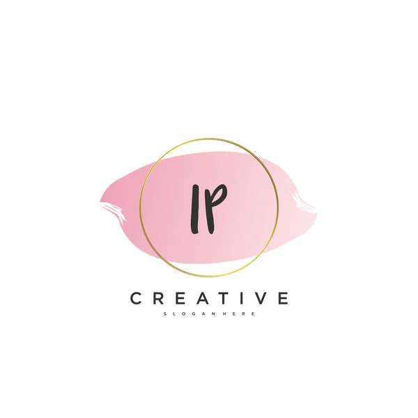 Beauty Vector Logo Iniziale Calligrafia Logo Art Design Firma Iniziale — Vettoriale Stock