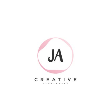 JA Güzellik vektörü ilk logosu, ilk imzanın el yazısı sanat tasarımı, düğün, moda, mücevher, butik, çiçek ve botanik, herhangi bir şirket veya işletme için yaratıcı şablona sahip..