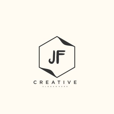 JF Güzellik Vektörü ilk logosu, ilk imzanın el yazısı sanat tasarımı, düğün, moda, mücevher, butik, çiçek ve botanik, herhangi bir şirket veya işletme için yaratıcı şablona sahip..