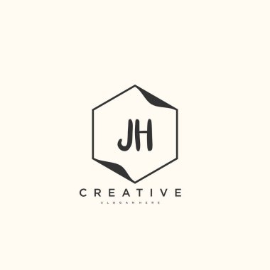 JH Beauty vektör ilk logo, el yazısı sanat tasarımı imza, düğün, moda, mücevher, butik, çiçek ve botanik herhangi bir şirket veya iş için yaratıcı şablon ile.