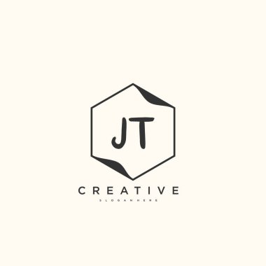 JT Beauty vektör ilk logosu, ilk imzanın el yazısı sanat tasarımı, düğün, moda, mücevher, butik, çiçek ve botanik herhangi bir şirket veya iş için yaratıcı şablona sahip..