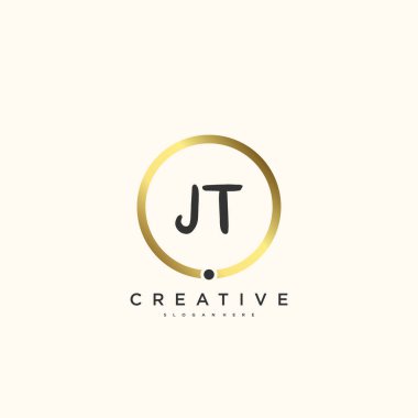 JT Beauty vektör ilk logosu, ilk imzanın el yazısı sanat tasarımı, düğün, moda, mücevher, butik, çiçek ve botanik herhangi bir şirket veya iş için yaratıcı şablona sahip..
