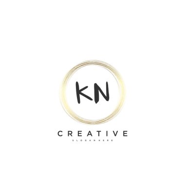 KN Güzellik Vektörü ilk logosu, ilk imzanın el yazısı sanat tasarımı, düğün, moda, mücevher, butik, çiçek ve botanik, herhangi bir şirket veya işletme için yaratıcı şablona sahip..