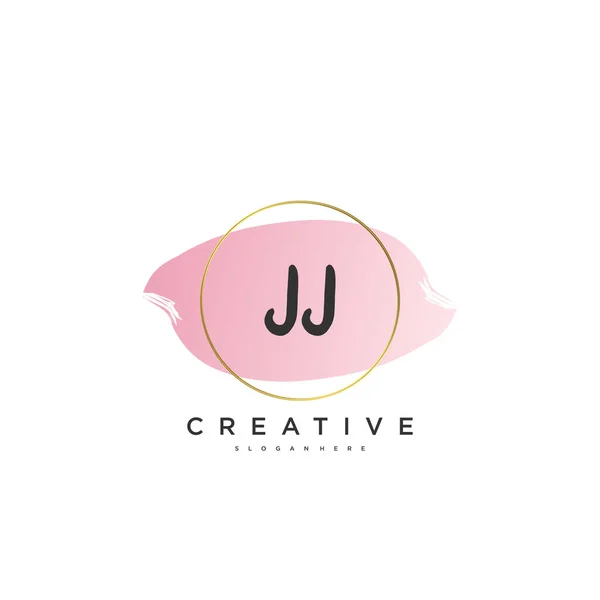 Beauty Vector Initial Logo Handschrift Logo Art Design Der Initialen — Stockvektor