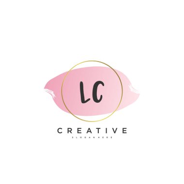 LC Güzellik Vektörü ilk logosu, ilk imzanın el yazısı sanat tasarımı, düğün, moda, mücevher, butik, çiçek ve botanik, herhangi bir şirket veya işletme için yaratıcı şablona sahip..