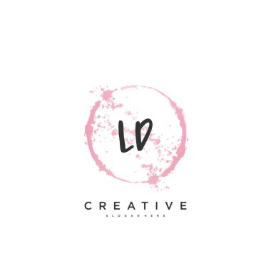 LD Beauty vektör ilk logo, el yazısı sanat tasarımı ilk imza, düğün, moda, mücevher, butik, çiçek ve botanik herhangi bir şirket veya iş için yaratıcı şablon ile.