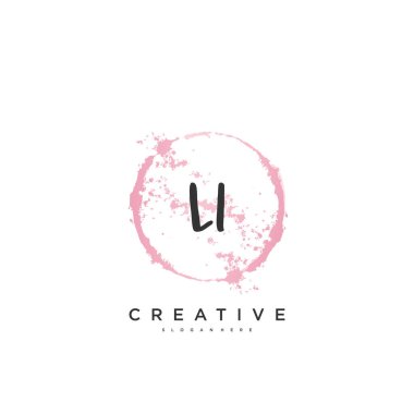 LI Güzellik vektörü ilk logosu, ilk imzanın el yazısı sanat tasarımı, düğün, moda, mücevher, butik, çiçek ve botanik herhangi bir şirket veya işletme için yaratıcı şablona sahip..