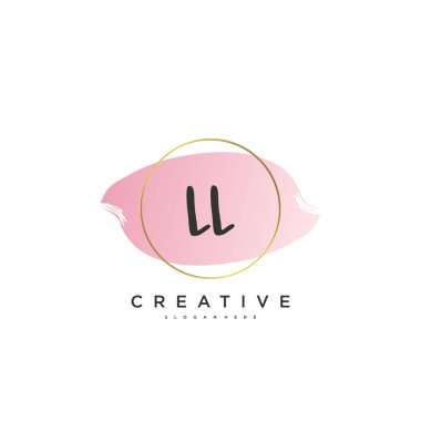 LL Beauty vektör başlangıç logosu, ilk imzanın el yazısı sanat tasarımı, düğün, moda, mücevher, butik, çiçek ve botanik herhangi bir şirket veya işletme için yaratıcı şablona sahip..