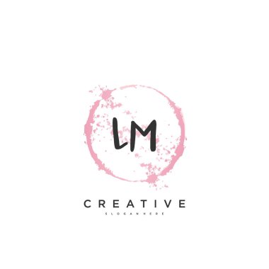 LM Güzellik Vektörü ilk logosu, ilk imzanın el yazısı sanat tasarımı, düğün, moda, mücevher, butik, çiçek ve botanik, herhangi bir şirket ya da işletme için yaratıcı şablona sahip..