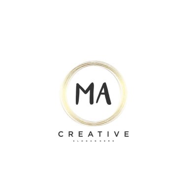 Ma Beauty vektör başlangıç logosu, ilk imzanın el yazısı sanat tasarımı, düğün, moda, mücevher, butik, çiçek ve botanik herhangi bir şirket veya iş için yaratıcı şablona sahip..