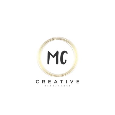 MC Güzellik Vektörü ilk logosu, ilk imzanın el yazısı sanat tasarımı, düğün, moda, mücevher, butik, çiçek ve botanik, herhangi bir şirket veya işletme için yaratıcı şablona sahip..