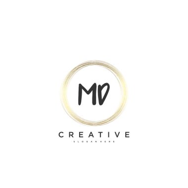 MD güzellik vektörü ilk logosu, ilk imzanın el yazısı sanat tasarımı, düğün, moda, mücevher, butik, çiçek ve botanik, herhangi bir şirket veya işletme için yaratıcı şablona sahip..