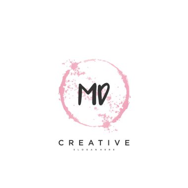 MD güzellik vektörü ilk logosu, ilk imzanın el yazısı sanat tasarımı, düğün, moda, mücevher, butik, çiçek ve botanik, herhangi bir şirket veya işletme için yaratıcı şablona sahip..