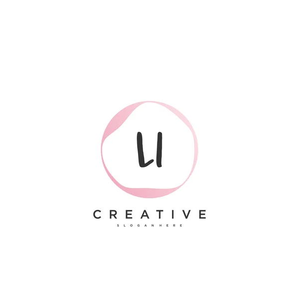 Beauty Vector Eerste Logo Handschrift Logo Art Design Van Eerste — Stockvector