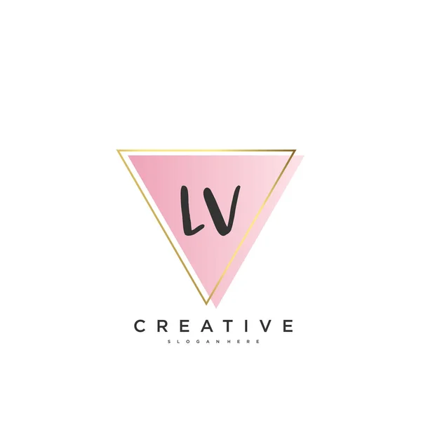 Initial lv letter business logo design template Vector Image