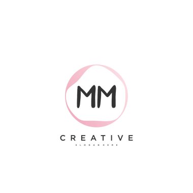 MM vektör başlangıç logosu, ilk imzanın el yazısı sanat tasarımı, düğün, moda, mücevher, butik, çiçek ve botanik, herhangi bir şirket veya işletme için yaratıcı şablona sahip..