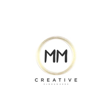 MM vektör başlangıç logosu, ilk imzanın el yazısı sanat tasarımı, düğün, moda, mücevher, butik, çiçek ve botanik, herhangi bir şirket veya işletme için yaratıcı şablona sahip..