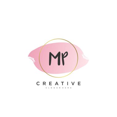 MP Beauty vektör ilk logo, el yazısı sanat tasarımı ilk imza, düğün, moda, mücevher, butik, çiçek ve botanik herhangi bir şirket veya iş için yaratıcı şablona sahip.