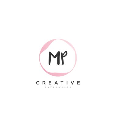 MP Beauty vektör ilk logo, el yazısı sanat tasarımı ilk imza, düğün, moda, mücevher, butik, çiçek ve botanik herhangi bir şirket veya iş için yaratıcı şablona sahip.