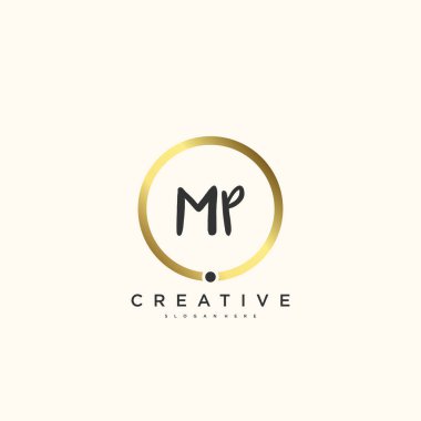 MP Beauty vektör ilk logo, el yazısı sanat tasarımı ilk imza, düğün, moda, mücevher, butik, çiçek ve botanik herhangi bir şirket veya iş için yaratıcı şablona sahip.
