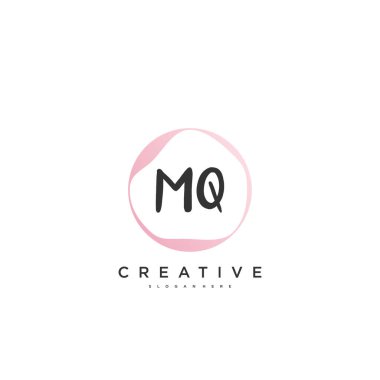 MQ Güzellik Vektörü ilk logosu, ilk imzanın el yazısı sanat tasarımı, düğün, moda, mücevher, butik, çiçek ve botanik, herhangi bir şirket veya işletme için yaratıcı şablona sahip..