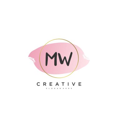 MW güzellik vektörü ilk logosu, ilk imzanın el yazısı sanat tasarımı, düğün, moda, mücevher, butik, çiçek ve botanik, herhangi bir şirket veya işletme için yaratıcı şablona sahip..
