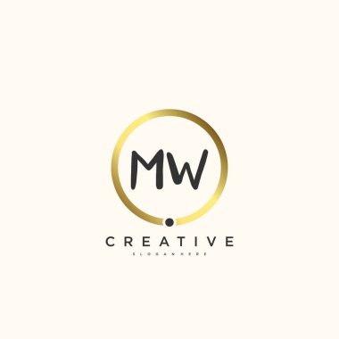 MW güzellik vektörü ilk logosu, ilk imzanın el yazısı sanat tasarımı, düğün, moda, mücevher, butik, çiçek ve botanik, herhangi bir şirket veya işletme için yaratıcı şablona sahip..