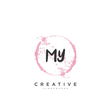 My Beauty vektör ilk logo, el yazısı sanat tasarımı ilk imza, düğün, moda, mücevher, butik, çiçek ve botanik herhangi bir şirket veya işletme için yaratıcı şablona sahip.