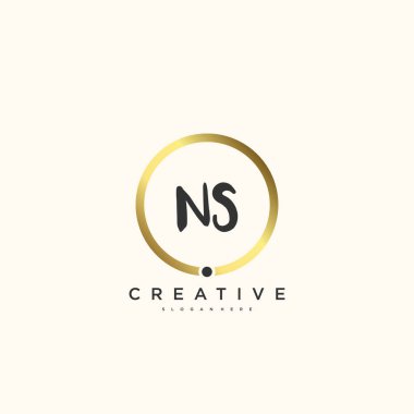 NS Güzellik Vektörü ilk logosu, ilk imzanın el yazısı sanat tasarımı, düğün, moda, mücevher, butik, çiçek ve botanik, herhangi bir şirket veya işletme için yaratıcı şablona sahip..